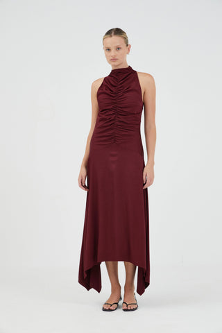 Third Form Allure Gathered Tank Dress - Cabernet