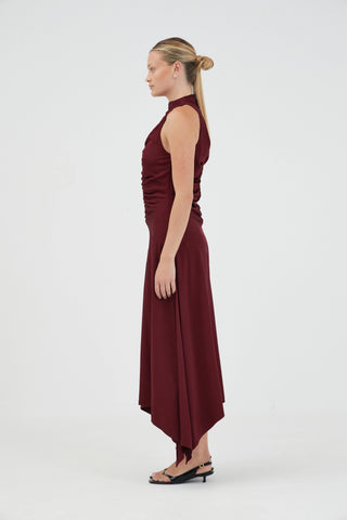 Third Form Allure Gathered Tank Dress - Cabernet