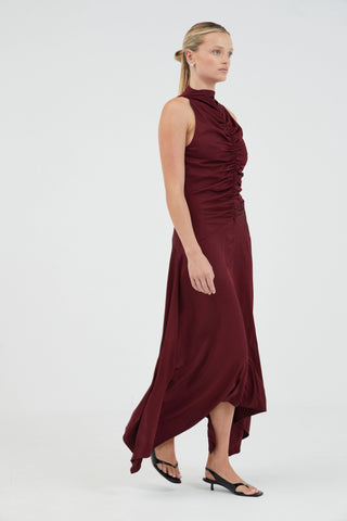 Third Form Allure Gathered Tank Dress - Cabernet