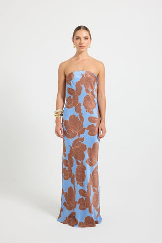 Pasduchas Lucent Strapless Maxi Dress - Choc Ocean
