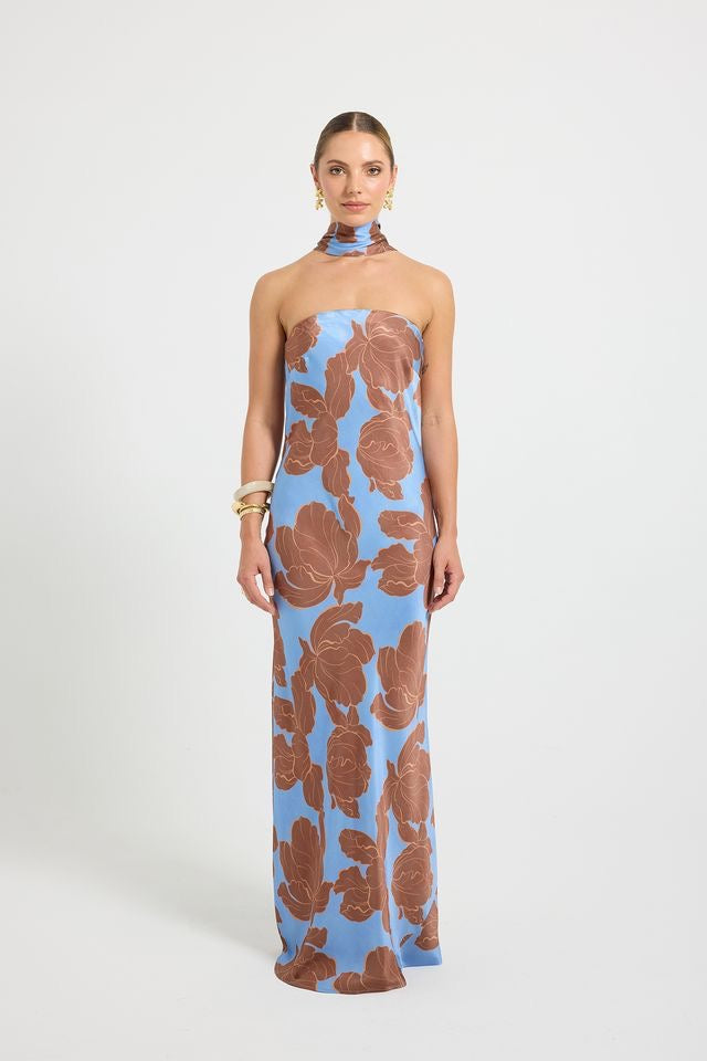 Pasduchas Lucent Strapless Maxi Dress - Choc Ocean