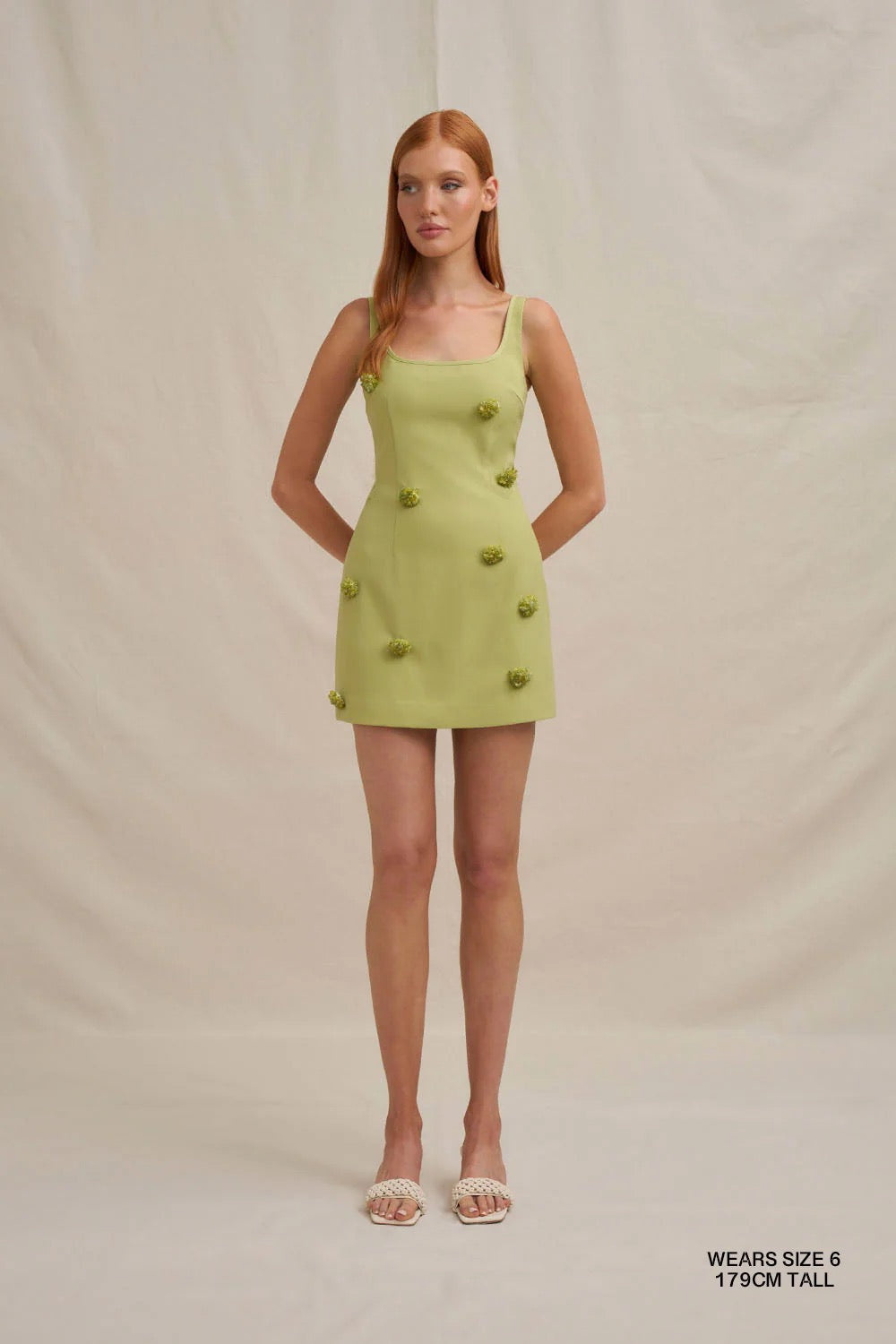 By Johnny Everjade Cluster Mini Dress - Olive Green