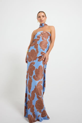 Pasduchas Lucent Strapless Maxi Dress - Choc Ocean