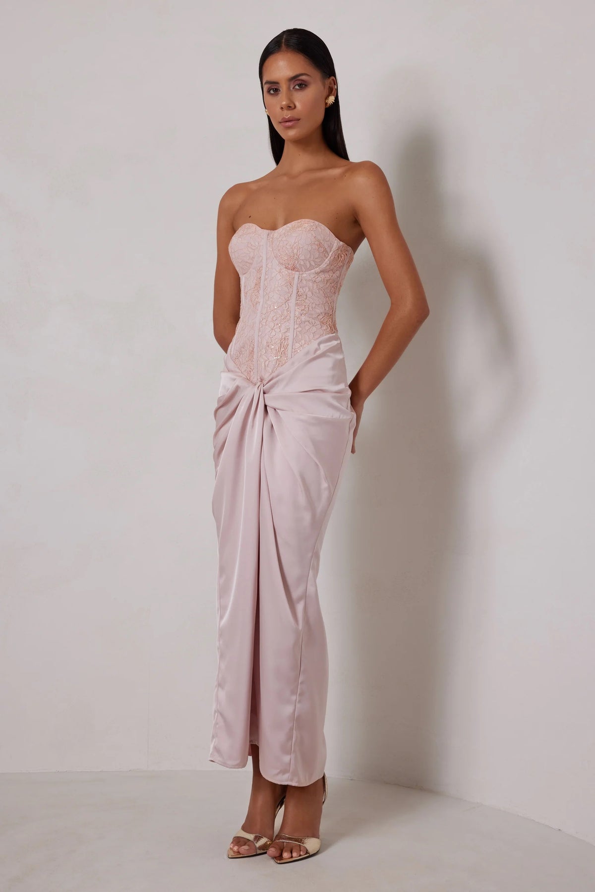 elle zeitoune pink dress Elle Zeitoune - Anne Midi Dress - Pink