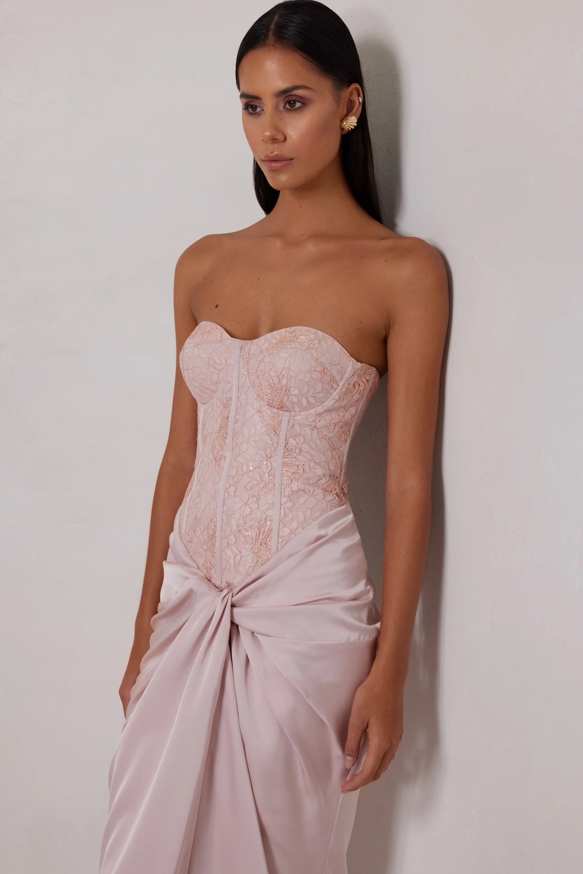 champagne pink dress Elle Zeitoune Mabel Dress - Champagne Pink