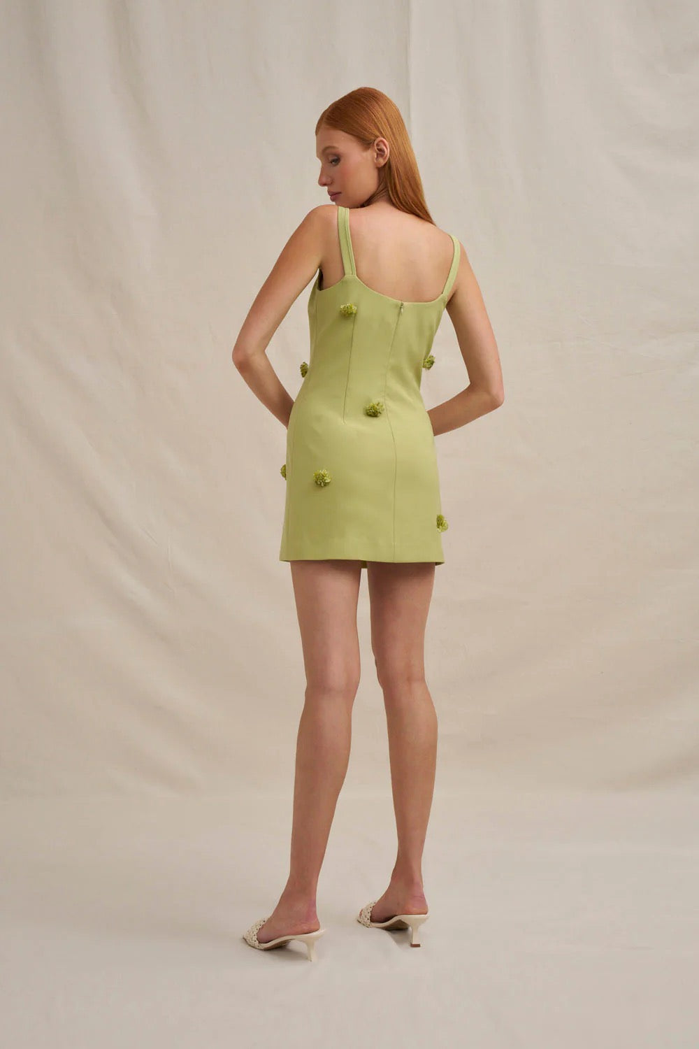 By Johnny Everjade Cluster Mini Dress - Olive Green