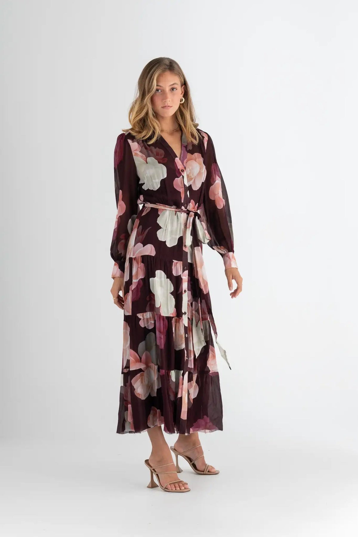 Pasduchas Memoirs Shirt Midi Dress - Dark Cherry