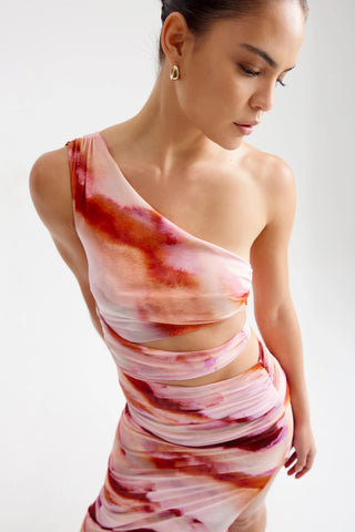 Lexi Nuri Dress - Pink Mineral Print