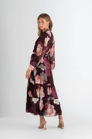 Pasduchas Memoirs Shirt Midi Dress - Dark Cherry