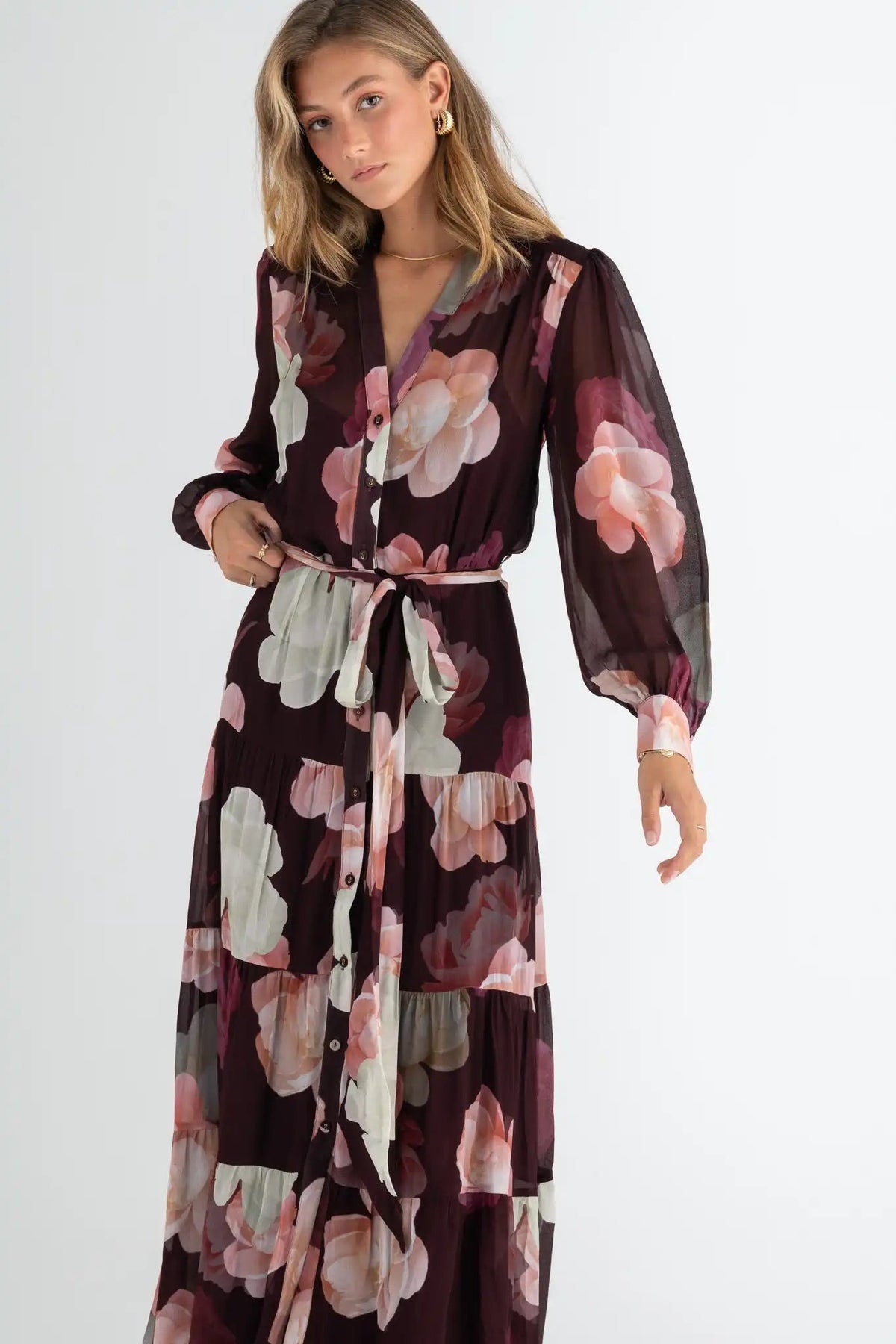 Pasduchas Memoirs Shirt Midi Dress - Dark Cherry