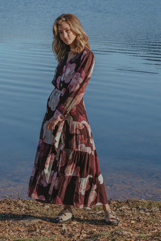 Pasduchas Memoirs Shirt Midi Dress - Dark Cherry