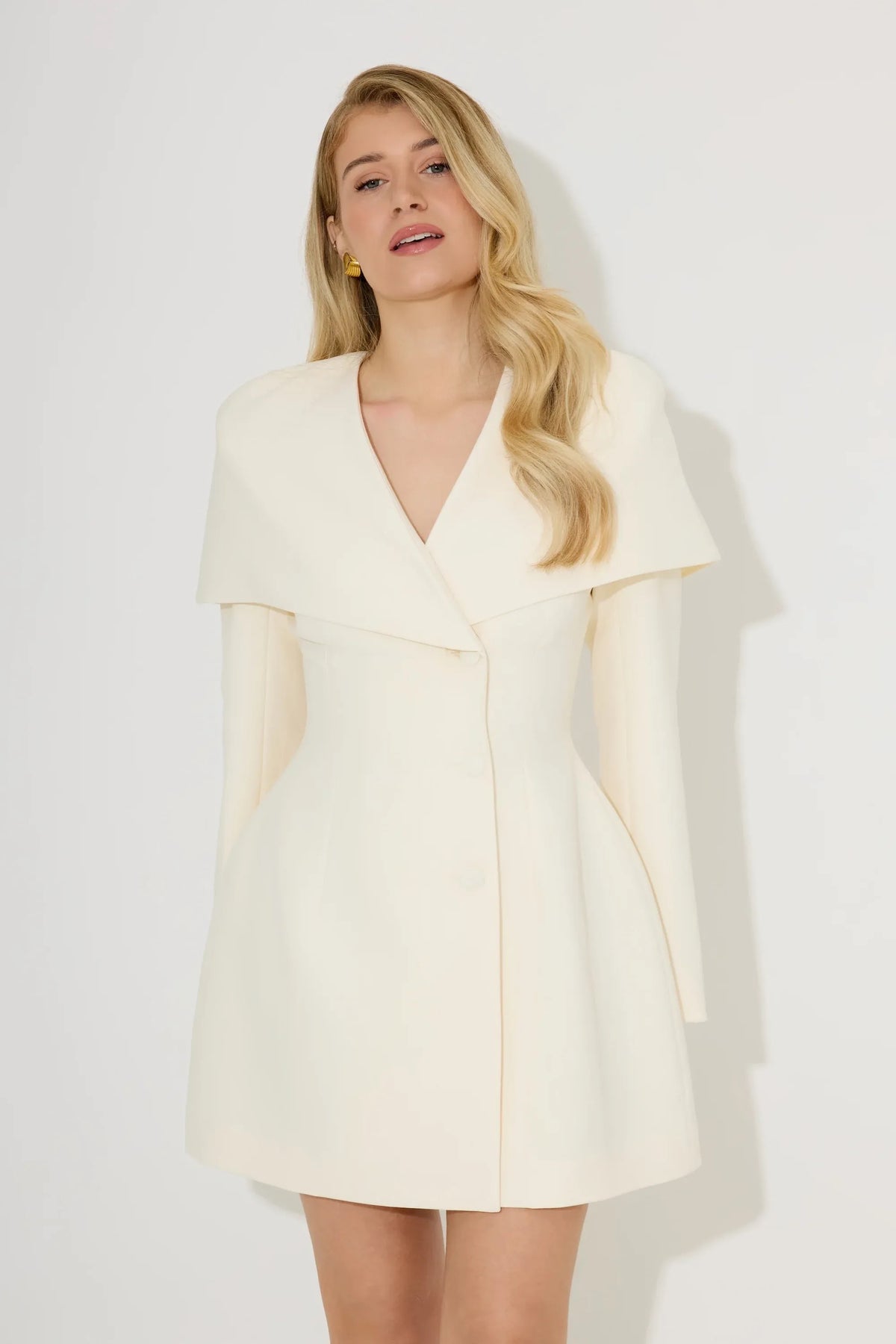 Odd Muse Cape Detail Mini Dress - Cream