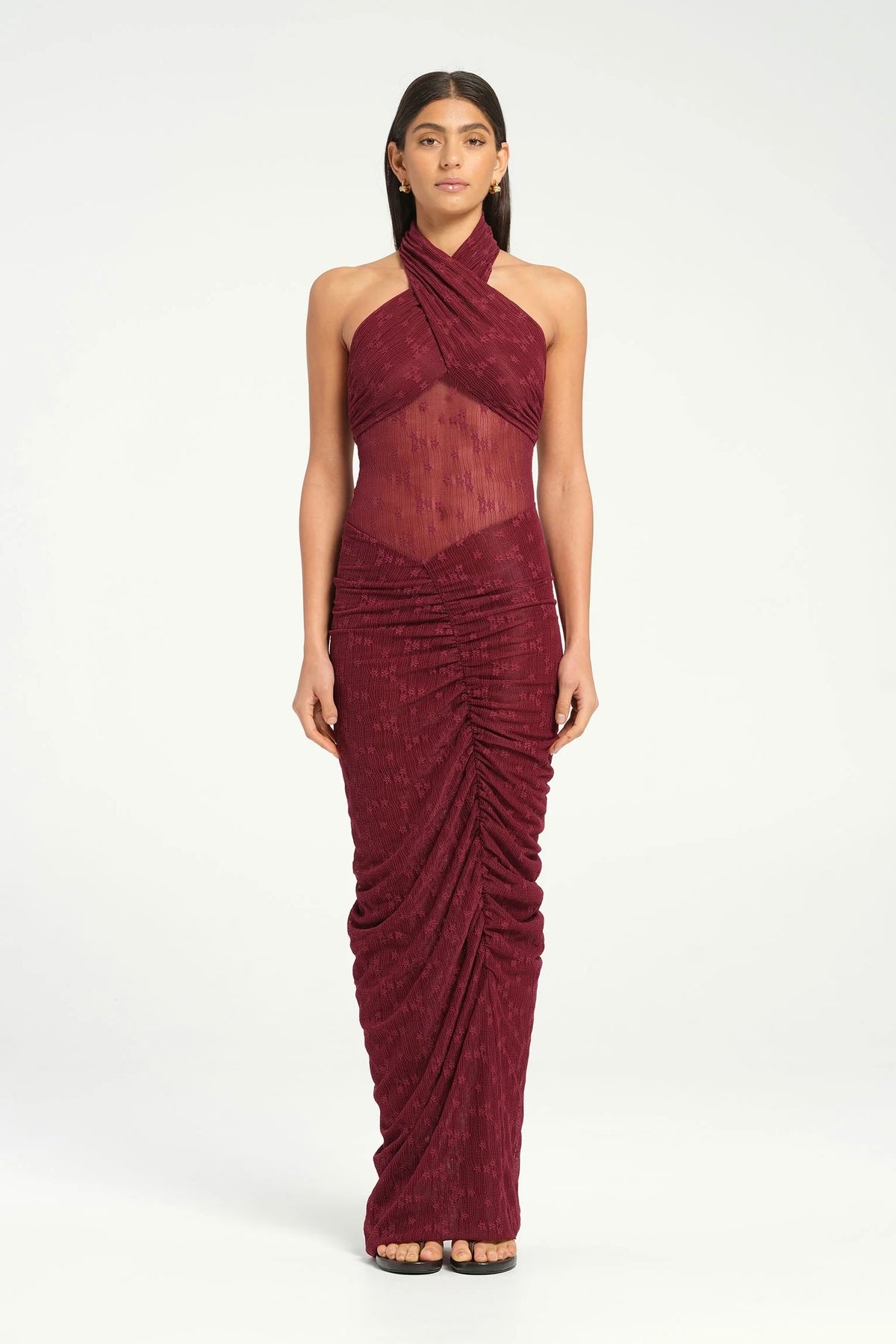 Benni Hudson Lace Maxi Dress - Sangria - Dress Hire AU Benni Hudson Lace Maxi Dress - Sangria - Dress Hire AU