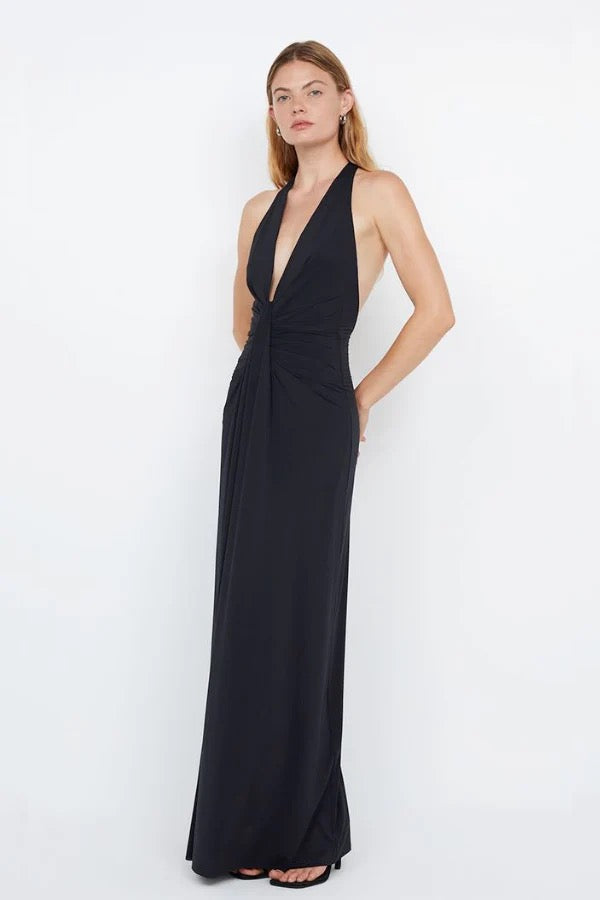 Bec & Bridge Tillie Drape Maxi Dress - Black