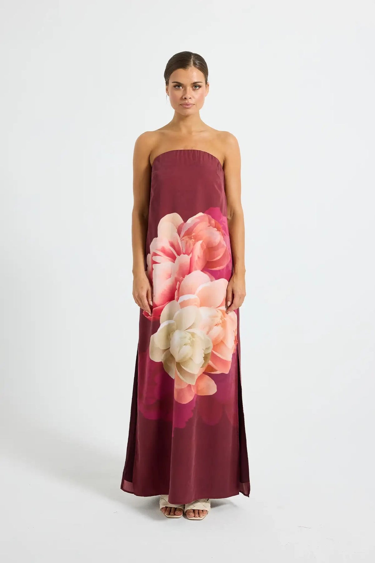Pasduchas Romance Strapless Maxi Dress - Dark Cherry