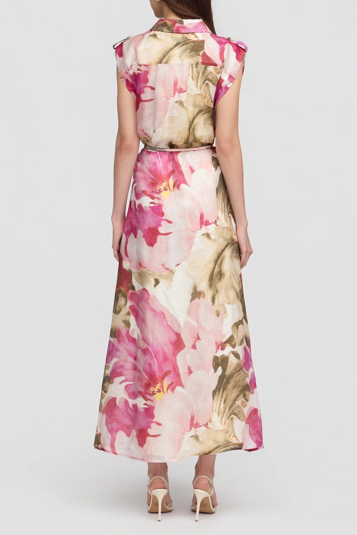Sofia Irina Dana Maxi Shirt Dress - Pink Olive