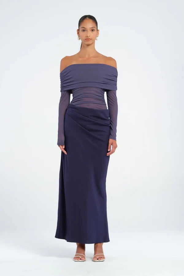 Benni Yasmin Off Shoulder Dress - Navy