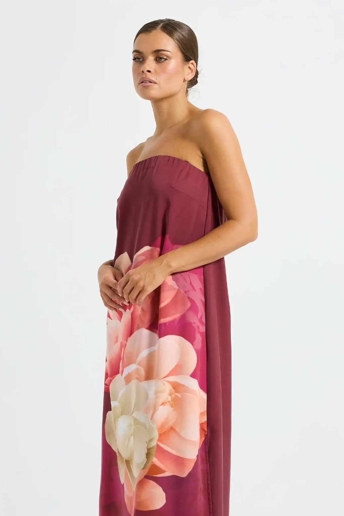 Pasduchas Romance Strapless Maxi Dress - Dark Cherry