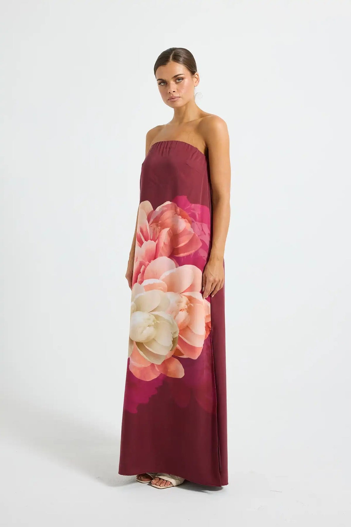 Pasduchas Romance Strapless Maxi Dress - Dark Cherry