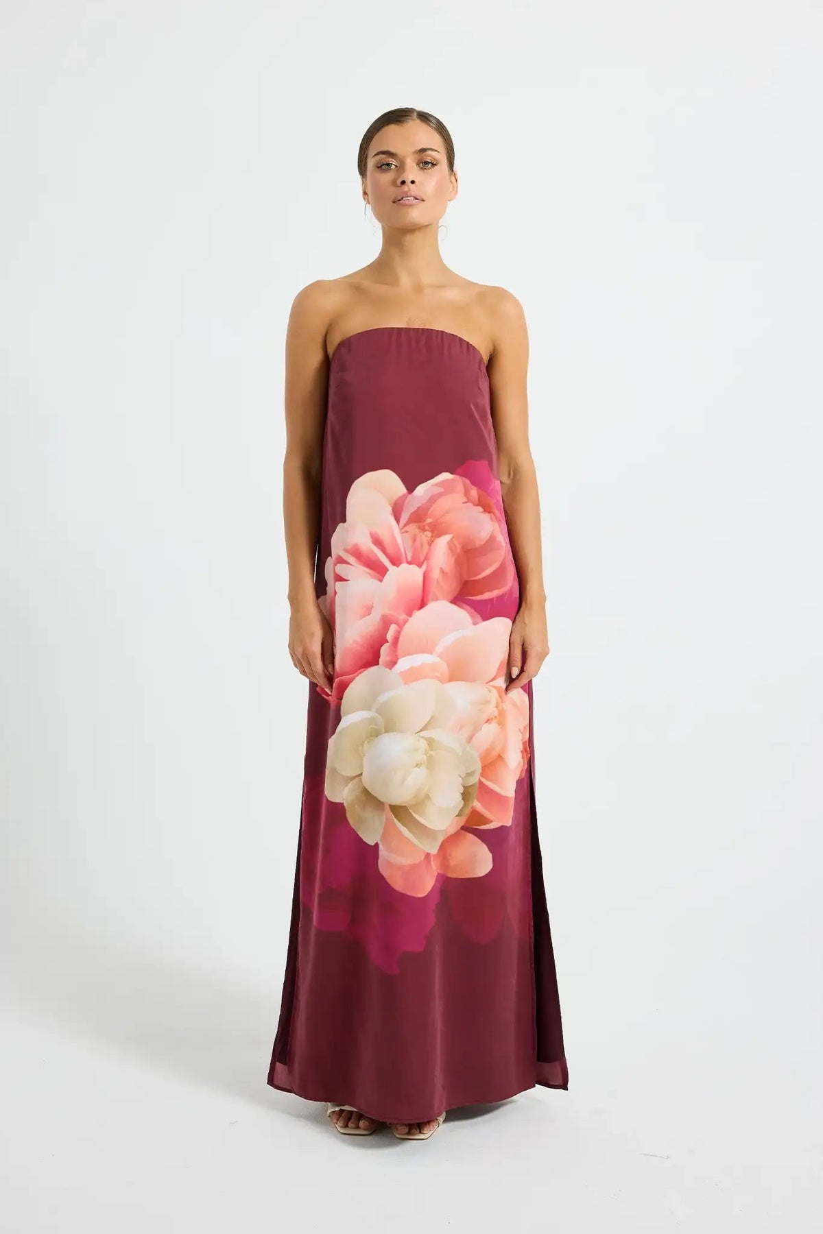 Pasduchas Romance Strapless Maxi Dress - Dark Cherry