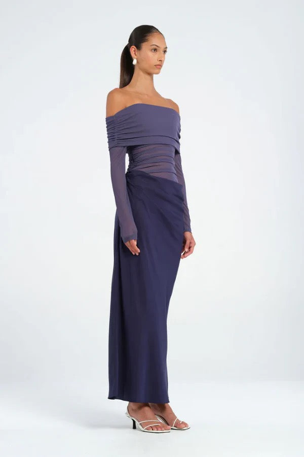 Benni Yasmin Off Shoulder Dress - Navy