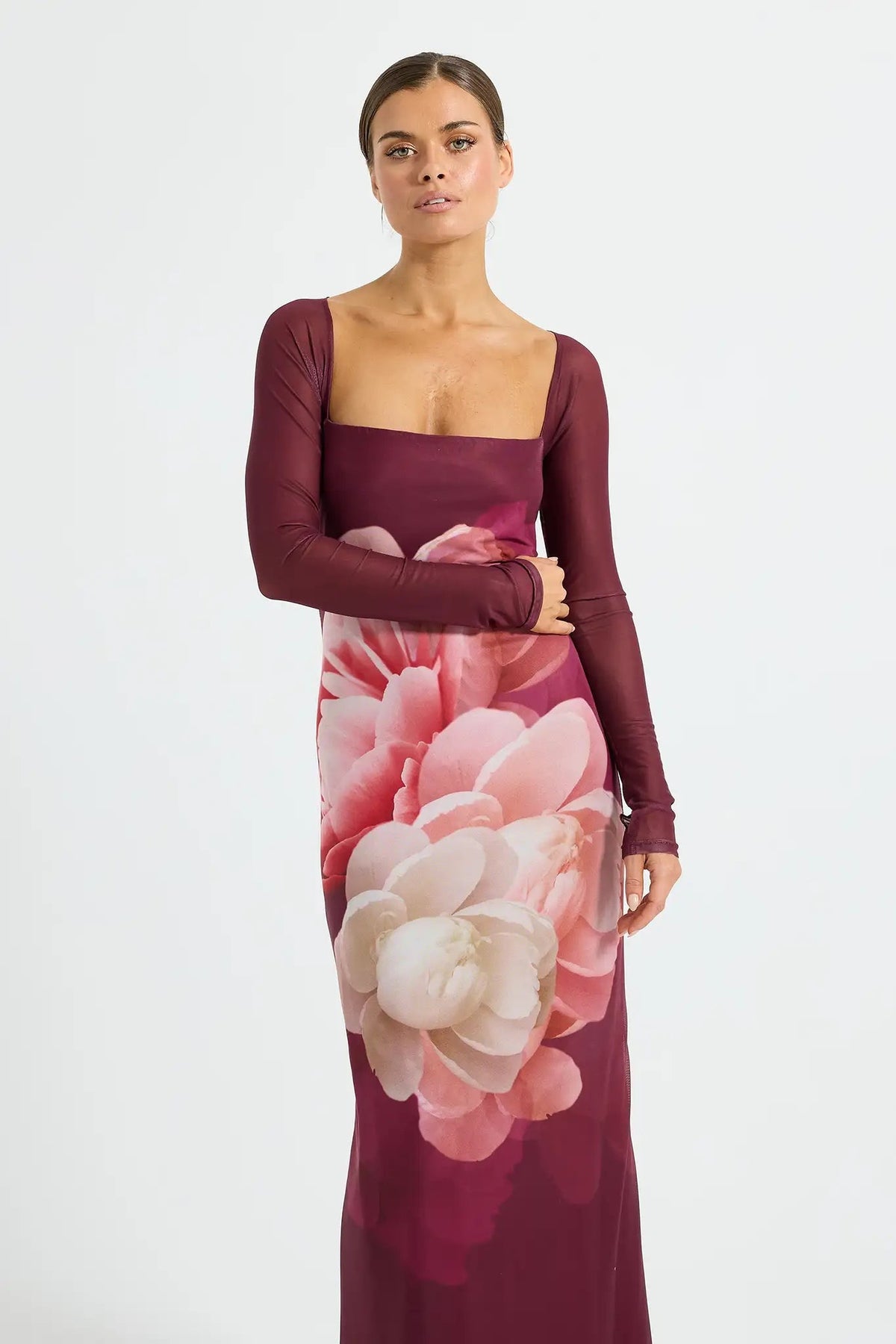 strapless open back dress Pasduchas Dahlia Maxi Dress - Dark Cherry
