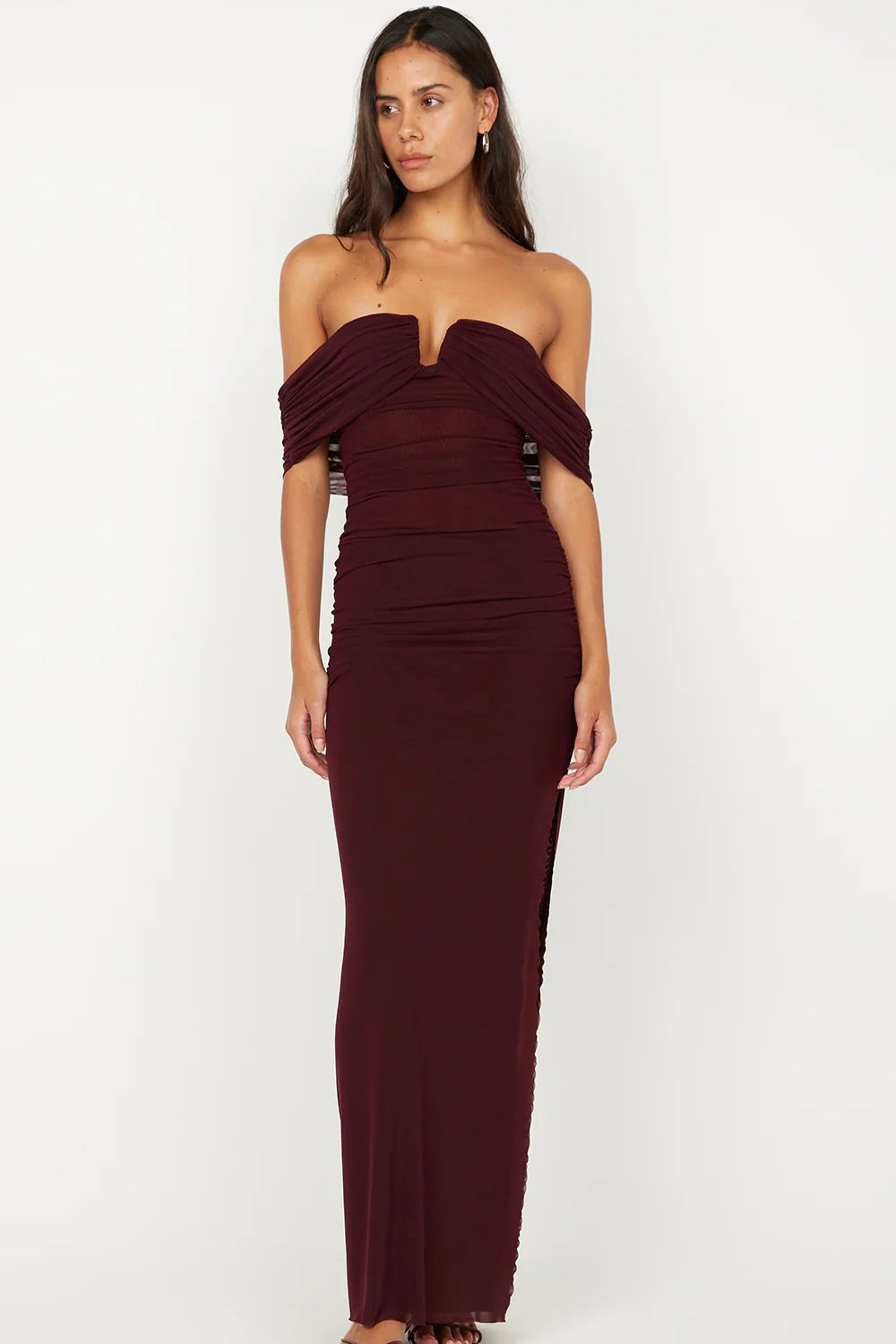 Bec & Bridge Poppy Gathered Maxi Dress - Plum