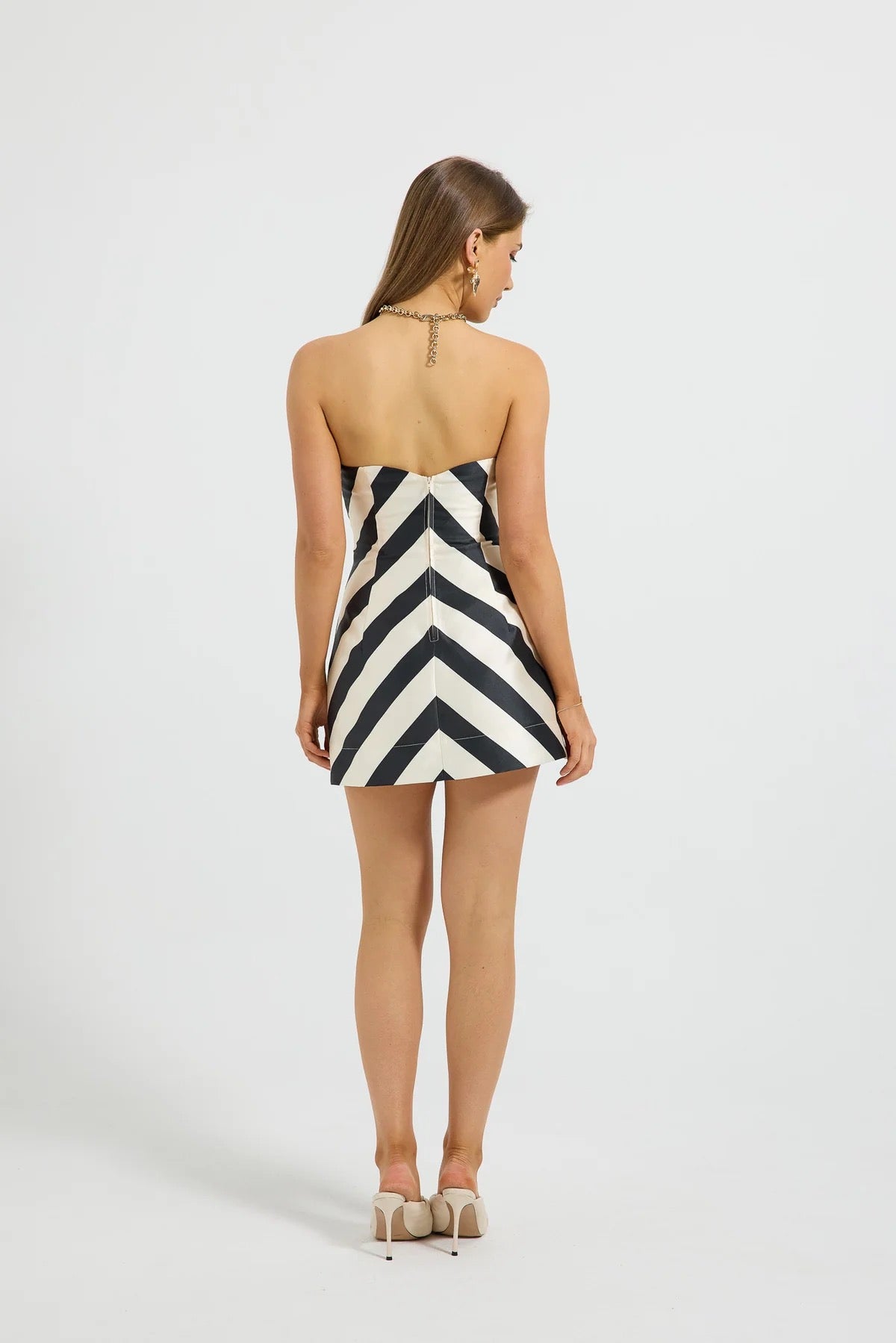 Pasduchas Valerie Strapless Mini Dress - Black & Cream