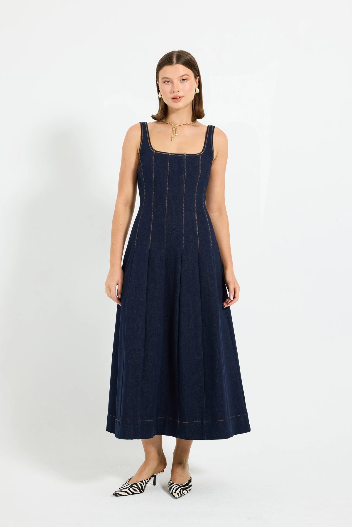 Pasduchas Hudson Denim Panelled Midi - Indigo