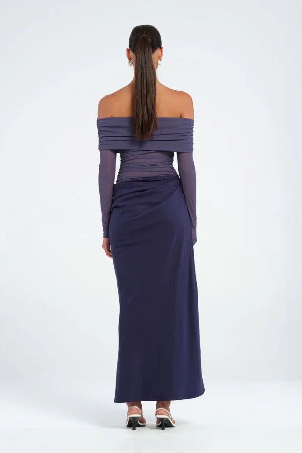 Benni Yasmin Off Shoulder Dress - Navy