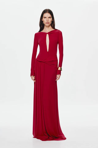 Misha Irina Long Sleeve Dress - Cherry