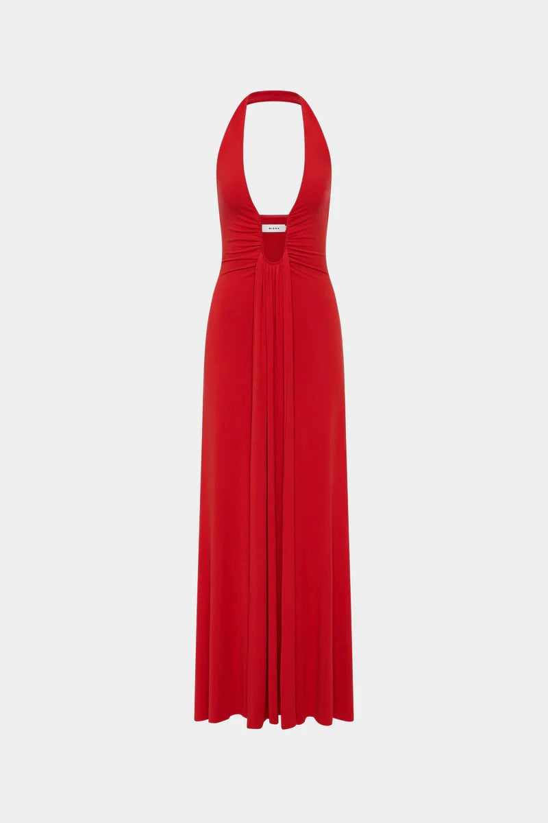 Misha Jennifer Cupro Maxi Dress - Cherry