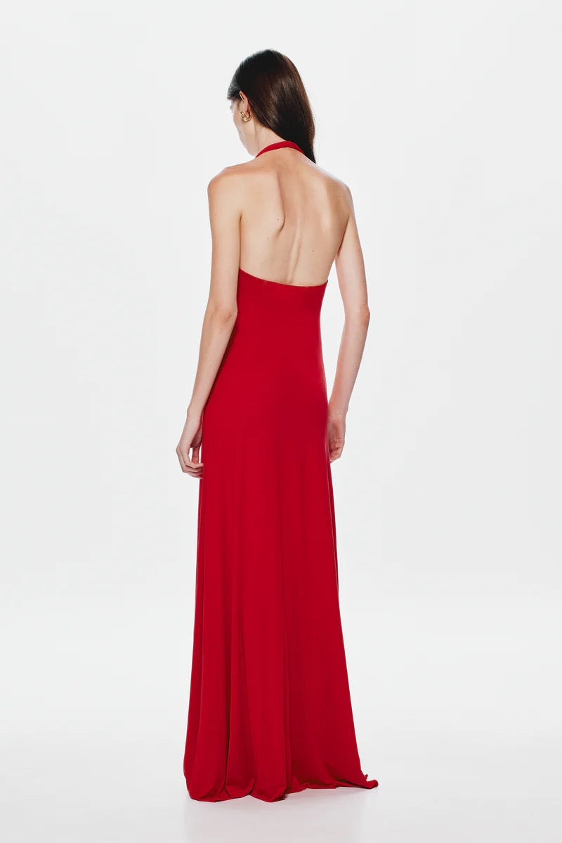 Misha Jennifer Cupro Maxi Dress - Cherry
