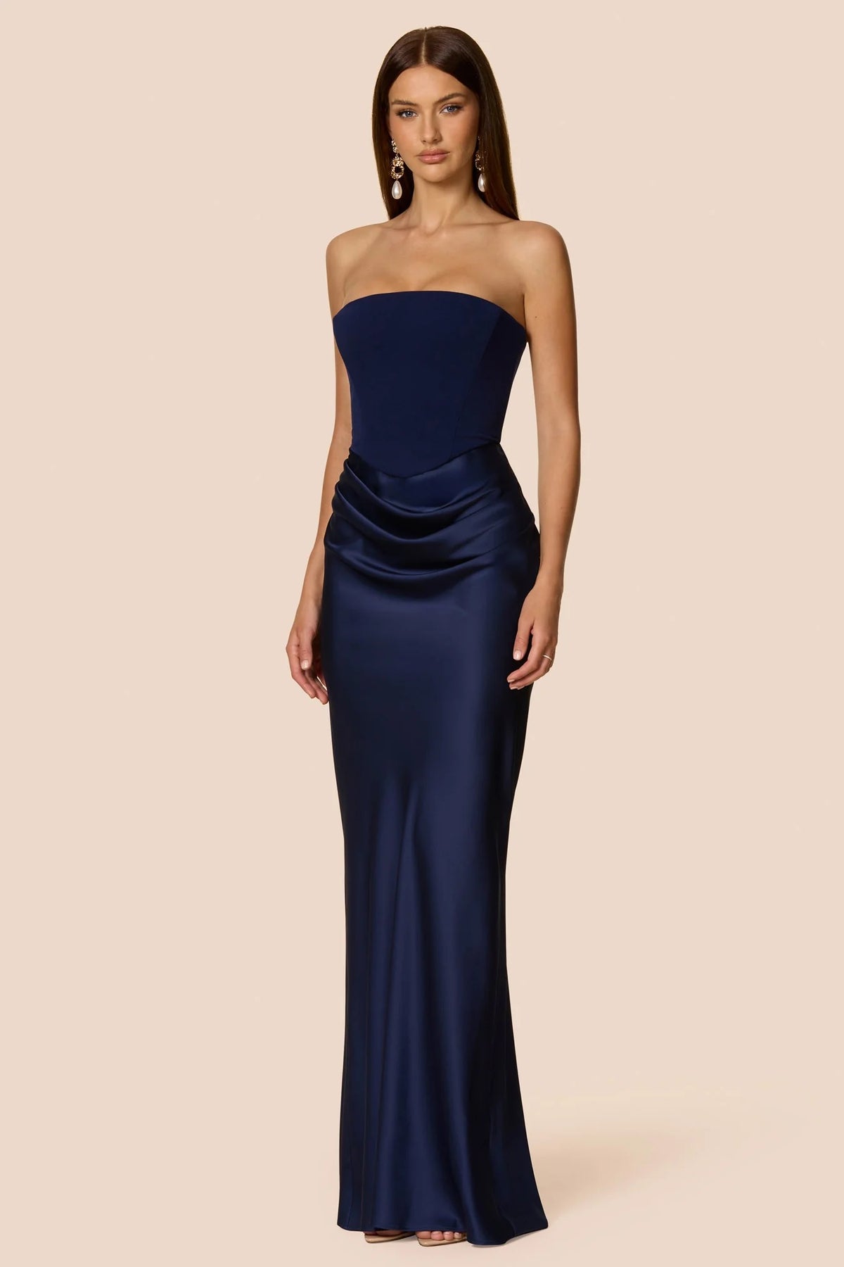 Nookie Chiara Strapless Gown - Navy