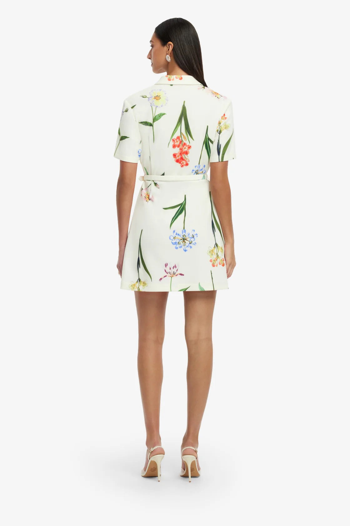 Leo Lin Brigitte Mini Dress - Botanical Print in Snow