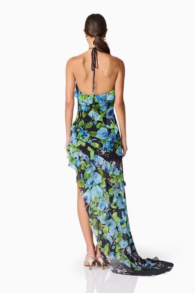 Elliatt Briony Asymmetrical Maxi Dress - Black Multi