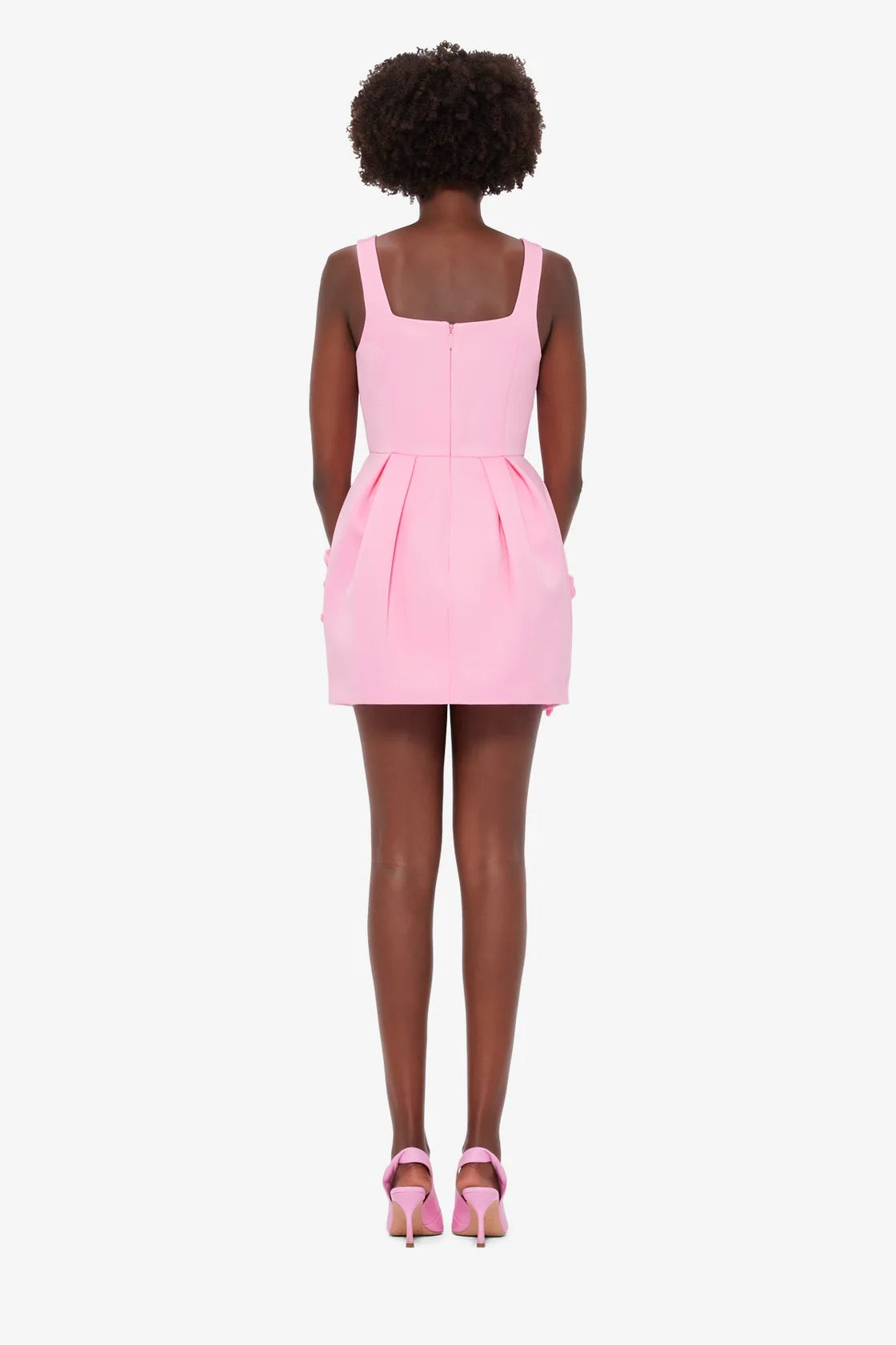 Leo Lin Piper Floral Applique Bell Shape Mini Dress - Baby Pink