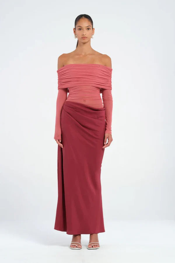 Benni Yasmin Off Shoulder Dress - Redwood