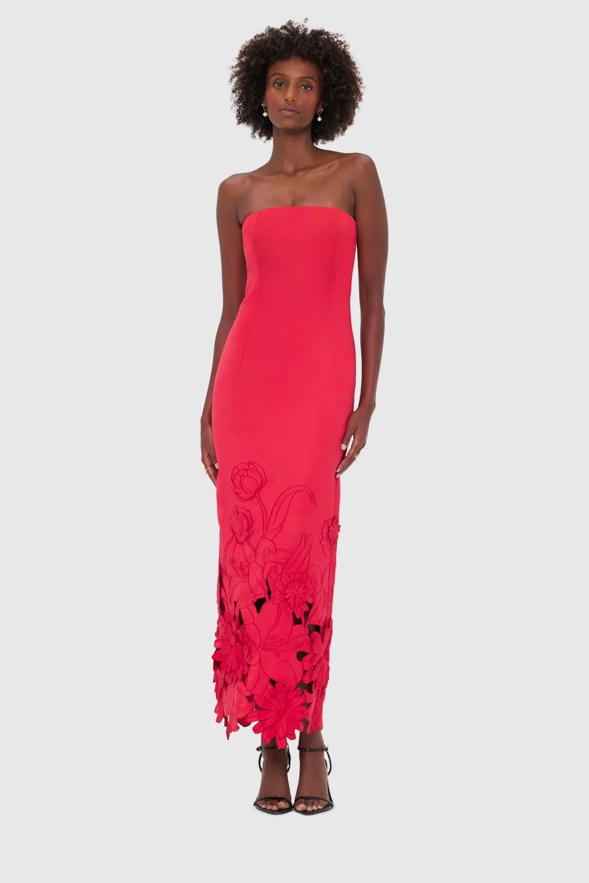Leo Lin Rayna Appliqué Bustier Maxi Dress - Rosa
