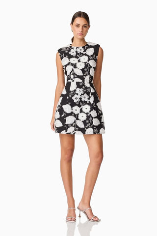 Elliatt Carol Tulip Mini Dress - Black and White