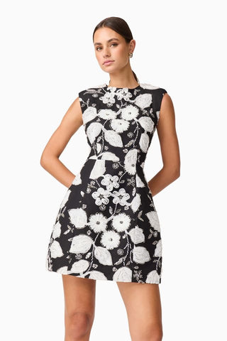 Elliatt Carol Tulip Mini Dress - Black and White
