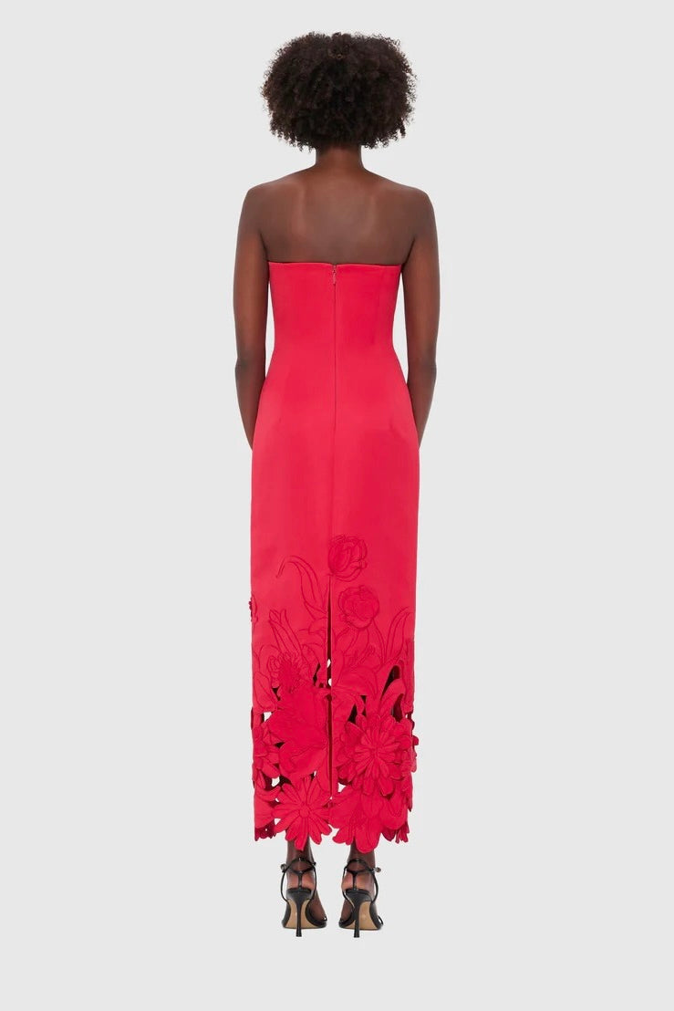 Leo Lin Rayna Appliqué Bustier Maxi Dress - Rosa