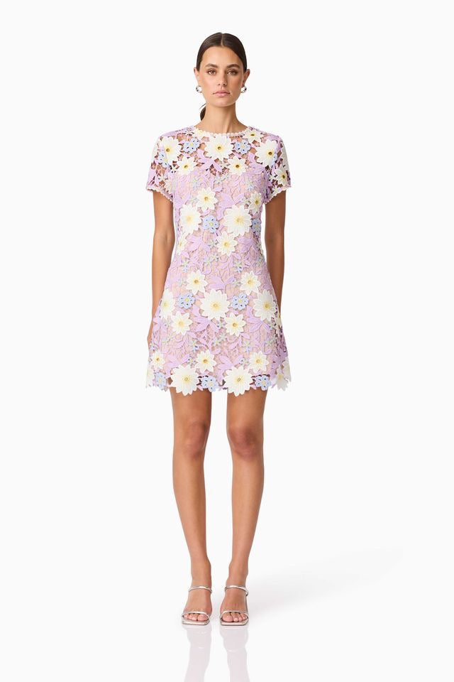 Elliatt Sigrid Mini Shift Dress - Lilac Multi