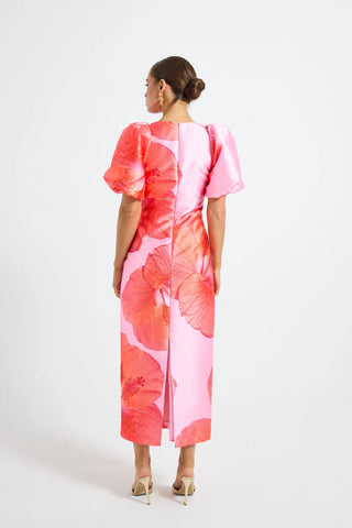 Pasduchas Kalani Sleeve Midi Dress - Raspberry