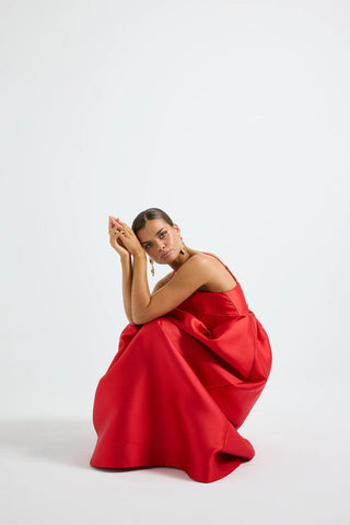 Pasduchas Pippa Flared Midi Dress - Poppy