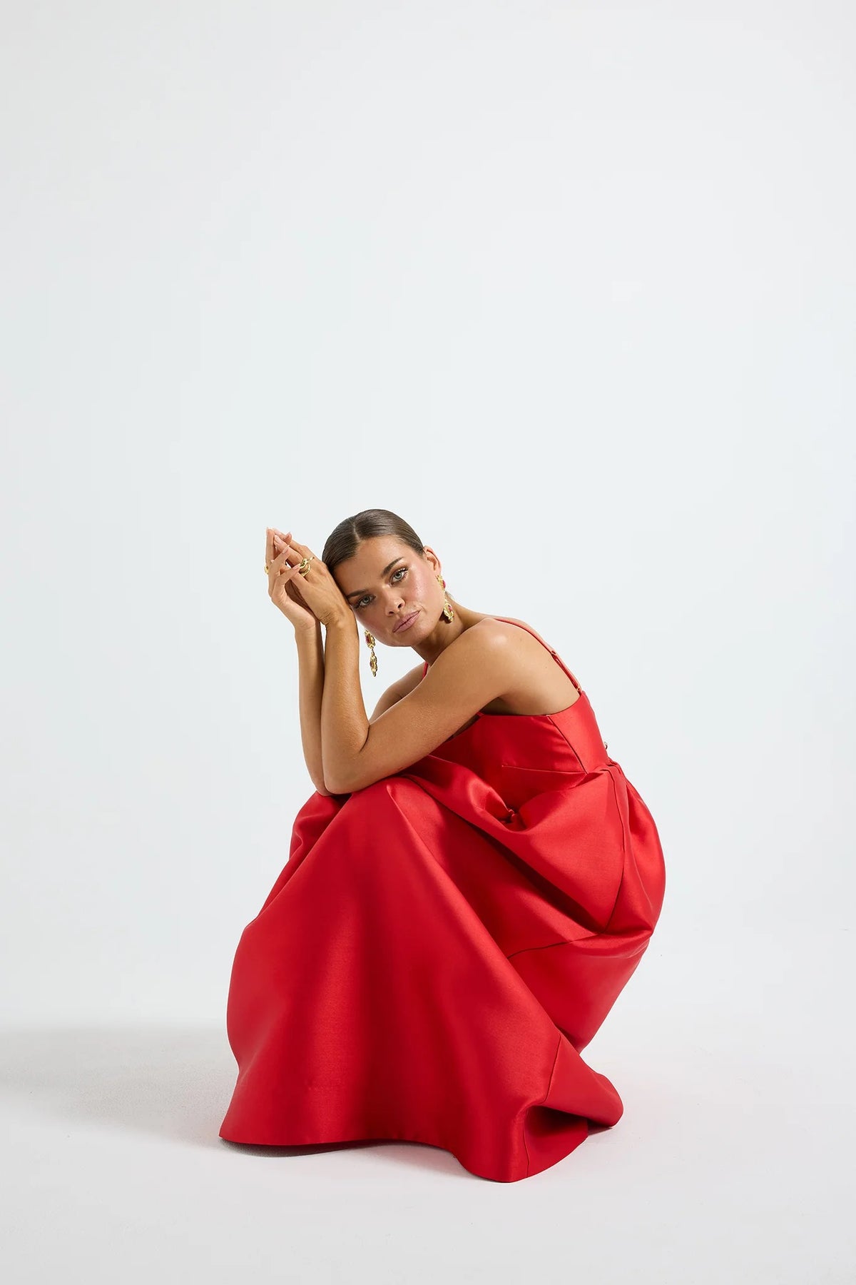 Pasduchas Pippa Flared Midi Dress - Poppy