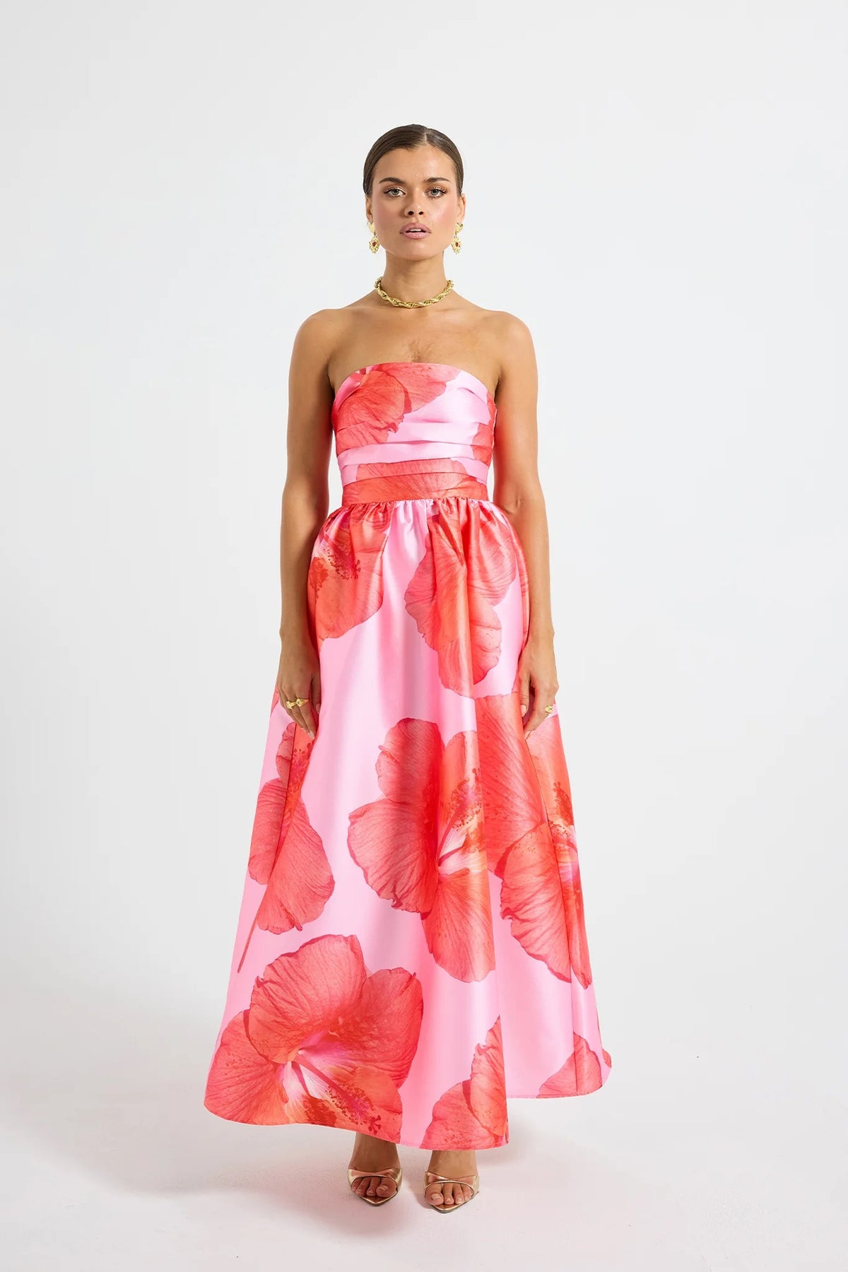 Pasduchas Kalani Strapless Midi Dress - Raspberry