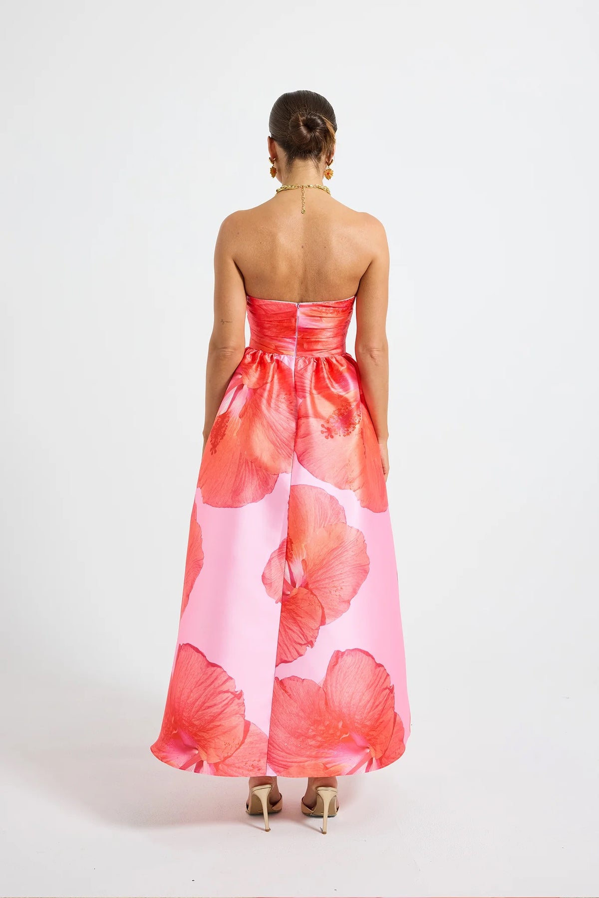 Pasduchas Kalani Strapless Midi Dress - Raspberry