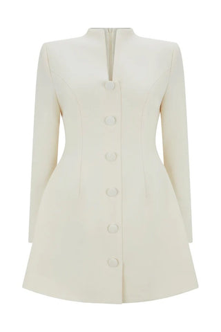 Odd Muse The Ultimate Muse Long Sleeve Button Down Dress - Ecru