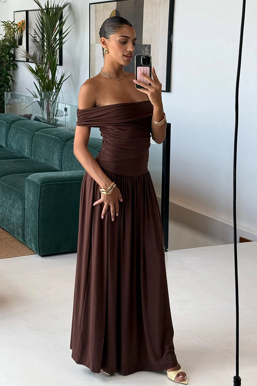 Runaway the Label Manalla Maxi Dress - Brown